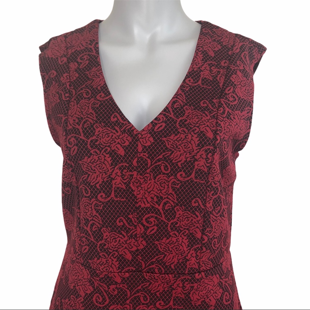Dex women’s sheath dress size M black&ruby floral